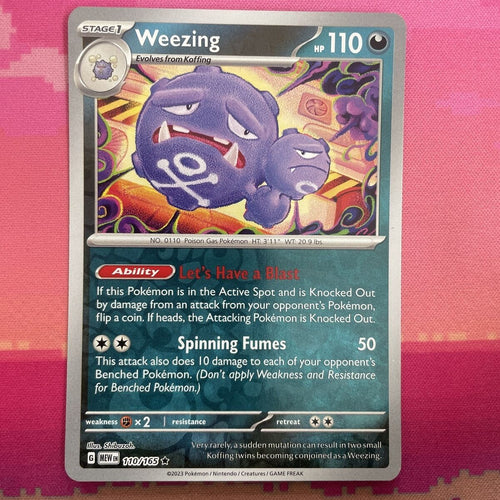 Pokemon Card Weezing Pokemon 151 Reverse Holo Rare 110/165 Near Mint