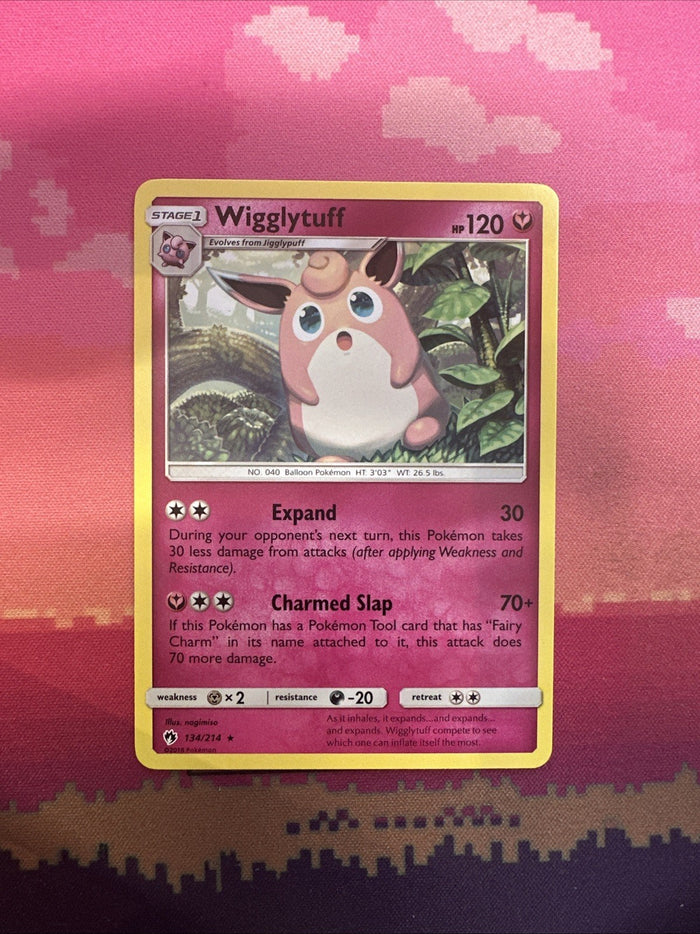 Pokemon Card Wigglytuff Lost Thunder Rare 134/214 Near Mint