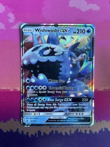 Pokemon Card Wishiwashi GX 38/145 Ultra Rare Guardians Rising Near Mint