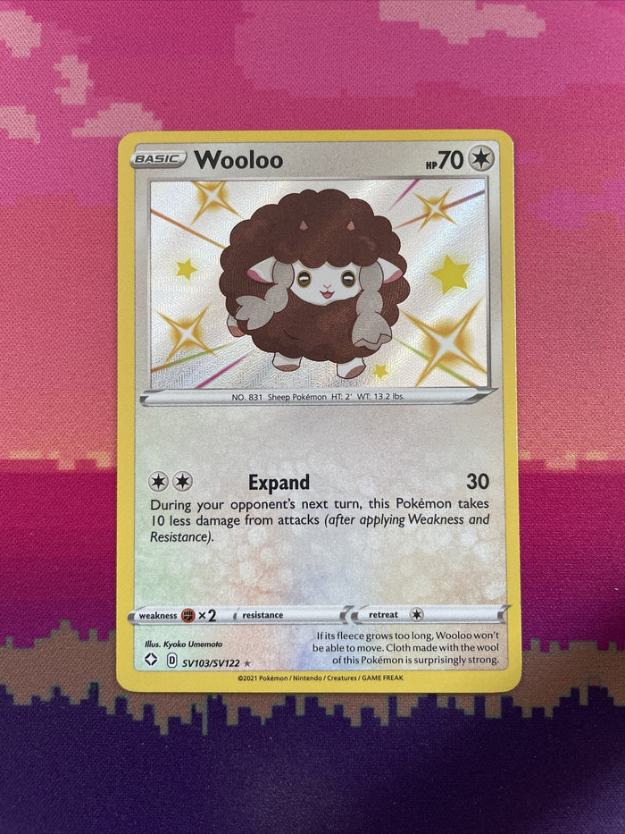 Pokemon Card Wooloo SV103/SV122 Ultra Rare Shiny Vault Near Mint
