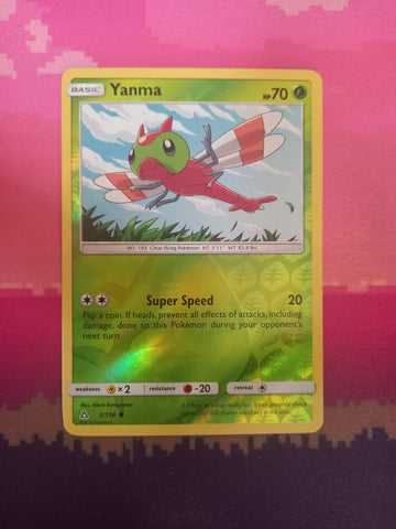 Pokemon card Yanma 2/156 Reverse Holo Ultra Prism Near Mint