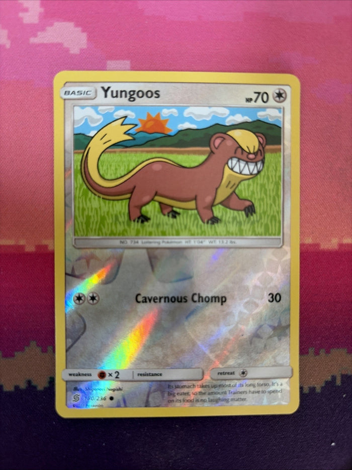 Pokemon Card Yungoos 180/236 Reverse Holo Unified Minds Near Mint