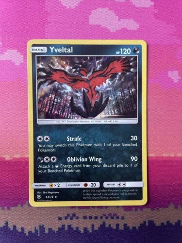 Pokemon Card Yveltal Shining Legends Holo Rare 54/73 NM
