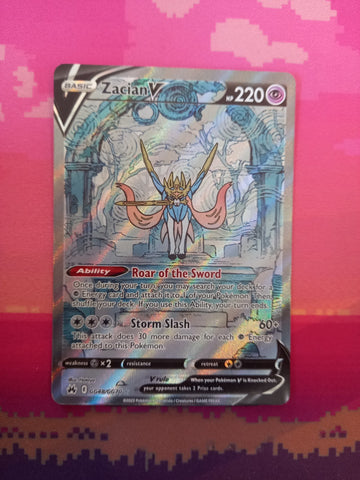 Pokemon Card Zacian V GG48/GG70 Galarian Gallery Crown Zenith Near Mint