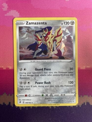 Pokemon Card Zamazenta Rebel Clash Rare 140/192 Near Mint