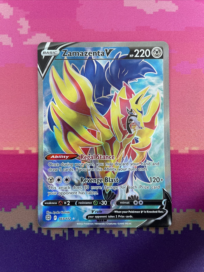 Pokemon Card Zamazenta V 163/172 Ultra Rare Brilliant Stars Near Mint