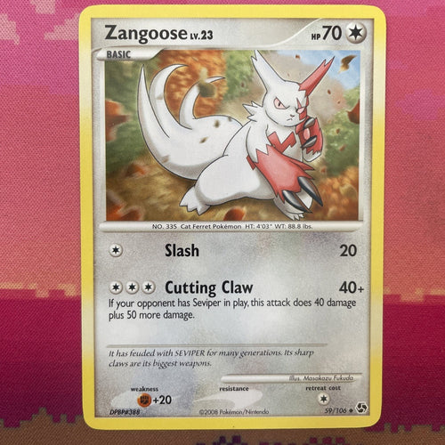 Pokemon Card Zangoose Great Encounters Uncommon 59/106 Near Mint