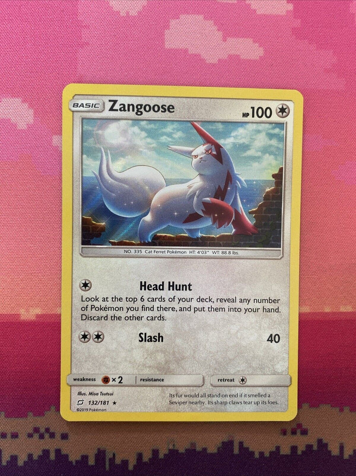 Pokemon Card Zangoose Team Up Holo Rare 132/181 Near Mint