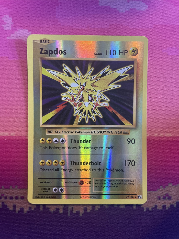 Pokemon Card Zapdos Evolutions Reverse Holo 42/108 Near Mint