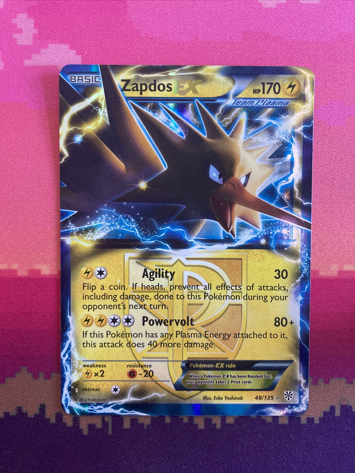 Pokemon Card Zapdos EX 48/135 Team Plasma Ultra Rare Near Mint