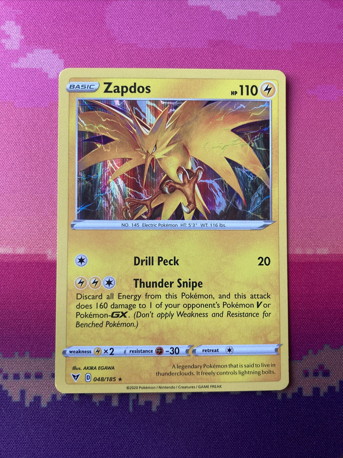 Pokemon Card Zapdos Vivid Voltage Holo Rare 048/185 Near Mint