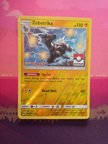 Pokemon Card Zebstrika 3rd Place Pokemon League 82/214 Near Mint