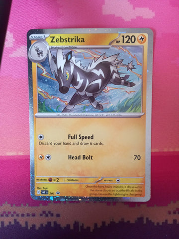 Pokemon Card Zebstrika Cosmo Holo 201 Near Mint
