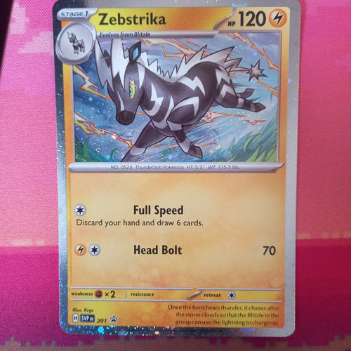 Pokemon Card Zebstrika Cosmo Holo 201 Near Mint