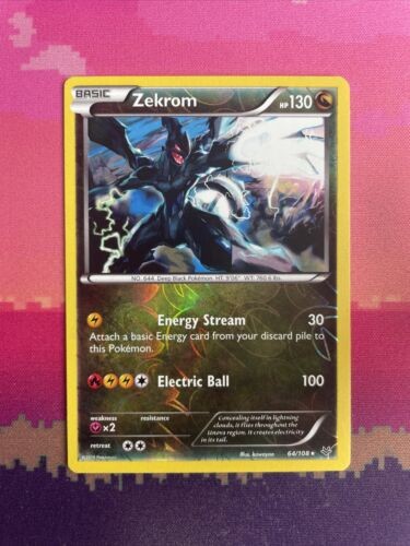 Pokemon Card Zekrom Roaring Skies Reverse Holo Rare 64/108 Near Mint