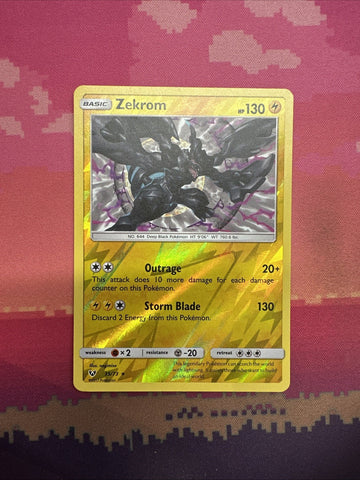 Pokemon Card Zekrom Shining Legends Reverse Holo Rare 35/73 Near Mint