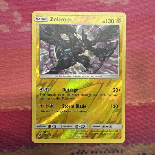 Pokemon Card Zekrom Shining Legends Reverse Holo Rare 35/73 Near Mint