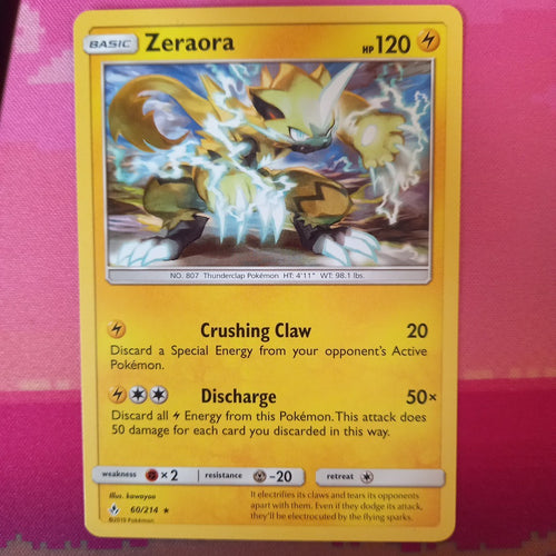 Pokemon Card Zeraora Unbroken Bonds Rare 60/214 Near Mint