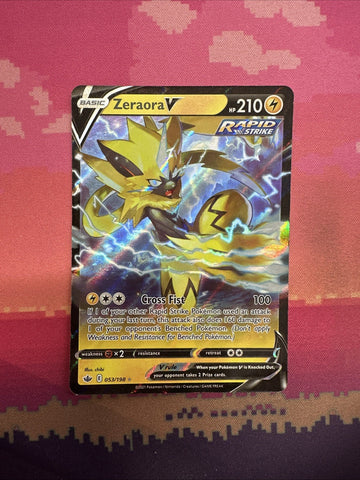 Pokemon Card Zeraora V 053/198 Ultra Rare Chilling Reign NM
