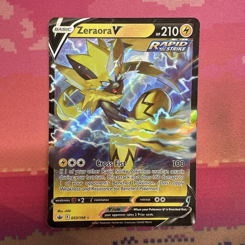 Pokemon Card Zeraora V 053/198 Ultra Rare Chilling Reign NM