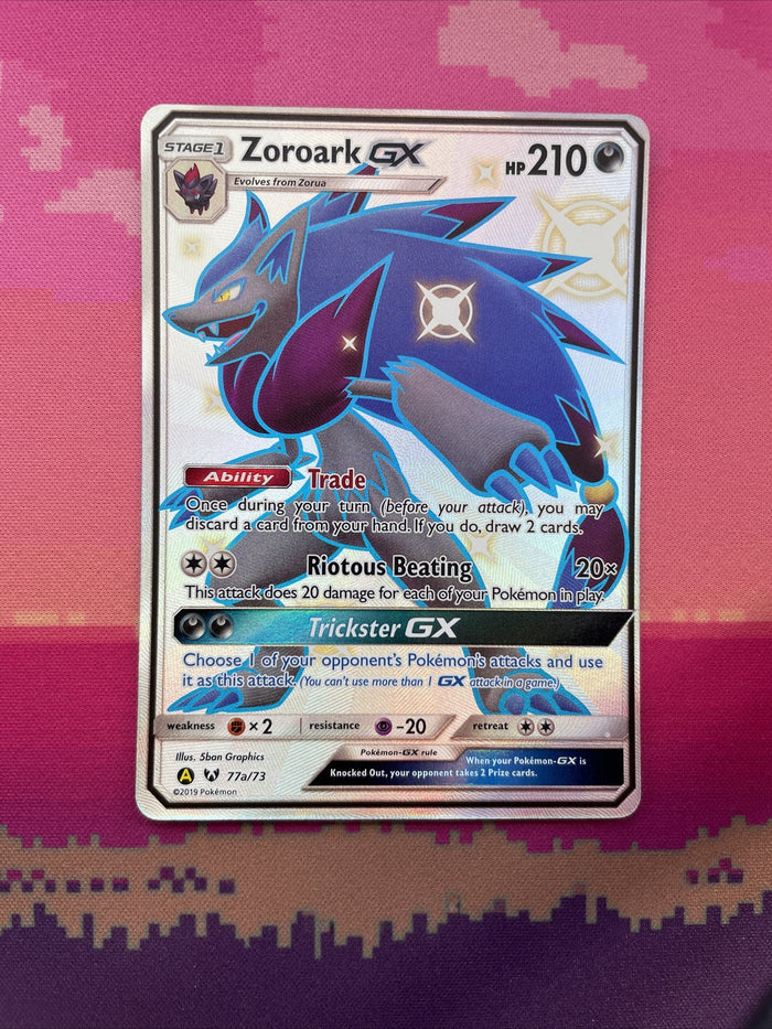 Pokemon Card Zoroark GX 77a/73 Alternate Art Shining Legends Near Mint