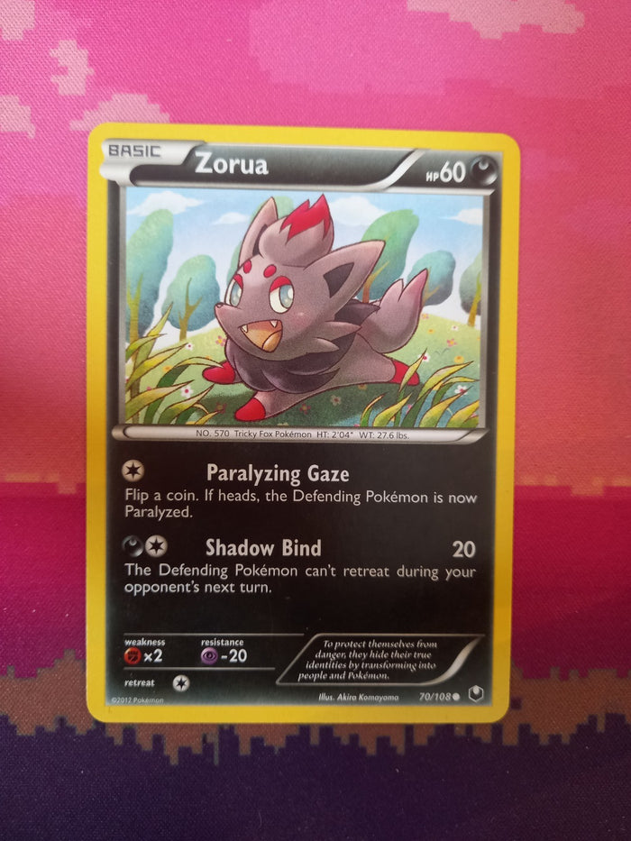 Pokemon Card Zorua Dark Explorers 70/108  Near Mint