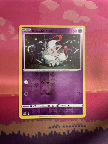 Pokemon Card Zorua Lost Origin Reverse Holo 075/196 Near Mint