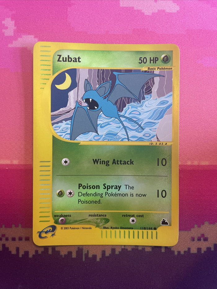 Pokemon Card Zubat Skyridge Reverse Holo 118/144 Near Mint