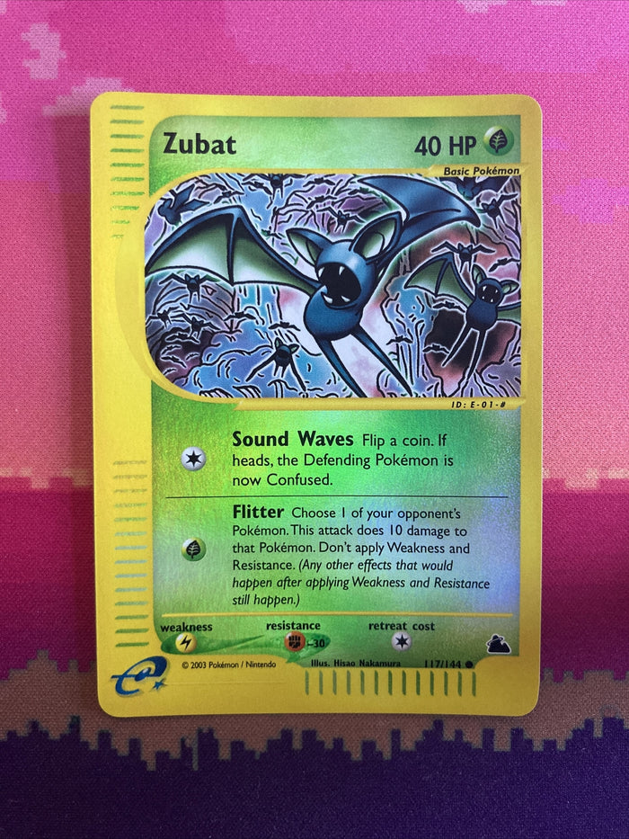 Pokemon Card Zubat Skyridge Reverse Holo 117/144 Near Mint