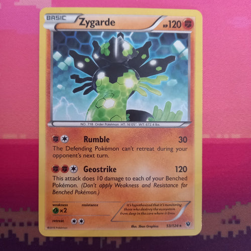 Pokemon Card Zygarde Cracked Ice Holo Rare 53/124 Near Mint