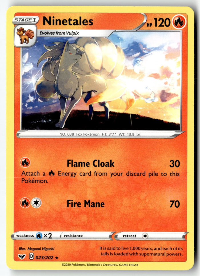 Pokemon Card Ninetales LP SWSH01: Sword & Shield Base Set Rare 023/202