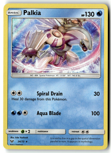 Pokemon Card Palkia LP Shining Legends Holo Rare 24/73