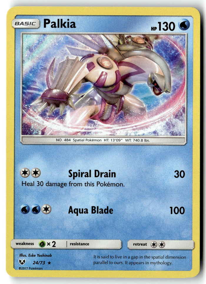 Pokemon Card Palkia LP Shining Legends Holo Rare 24/73