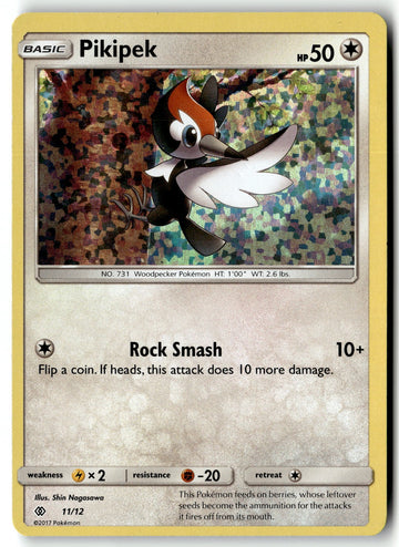 Pokemon Card Pikipek - 11/12 LP McDonald's Promos 2017 Promo 011/012
