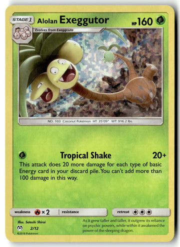 Pokemon Card Alolan Exeggutor - 2/12 LP McDonald's Promos 2019 Promo 002/012