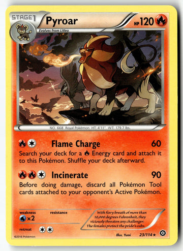 Pokemon Card Pyroar LP XY - Steam Siege Rare 23/114