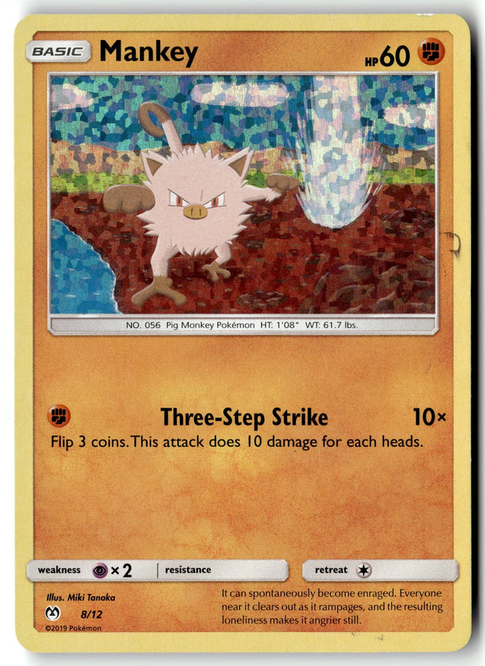 Pokemon Card Mankey - 8/12 LP McDonald's Promos 2019 Promo 008/012