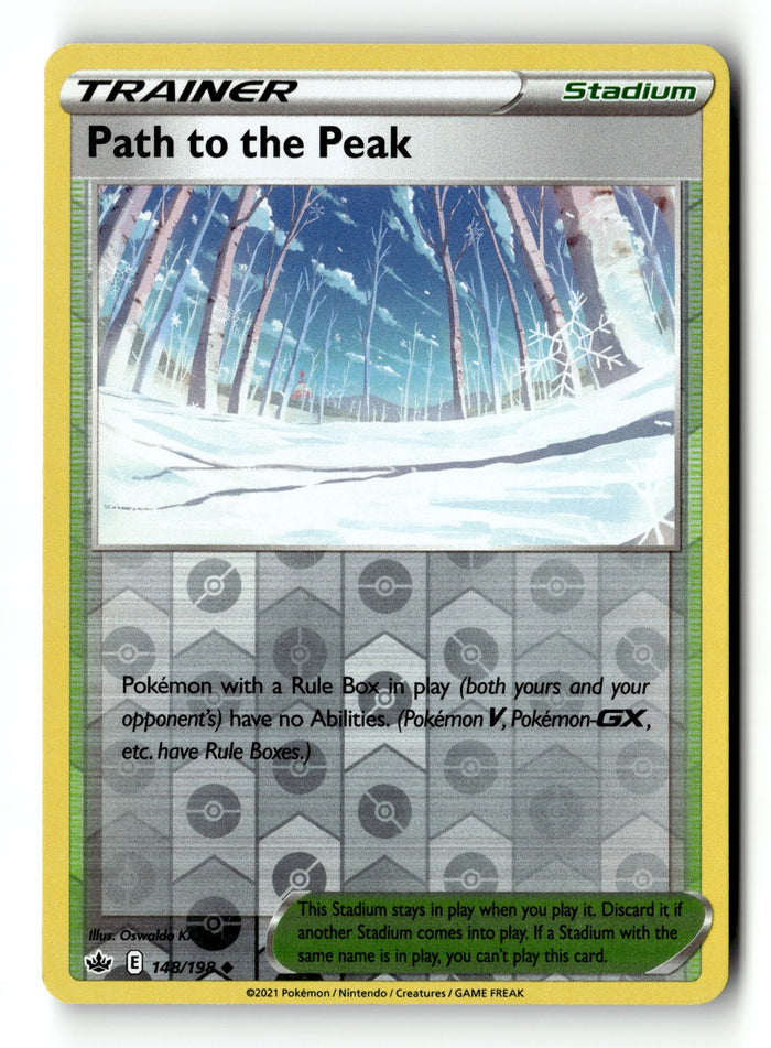 Pokemon Card Path to the Peak Reverse Holo LP SWSH06: Chilling Reign 148/198