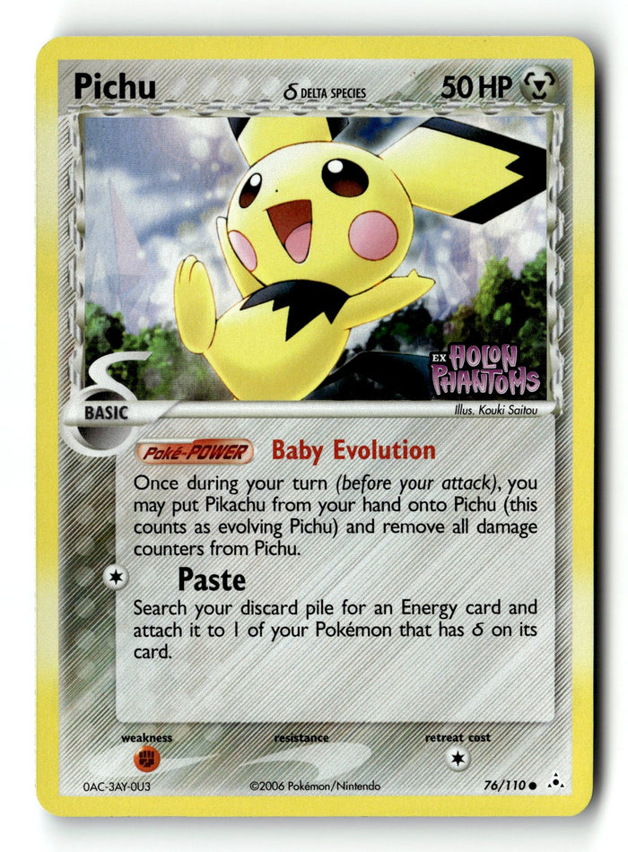 Pokemon Card Pichu (Delta Species) Reverse Holo LP Holon Phantoms 76/110