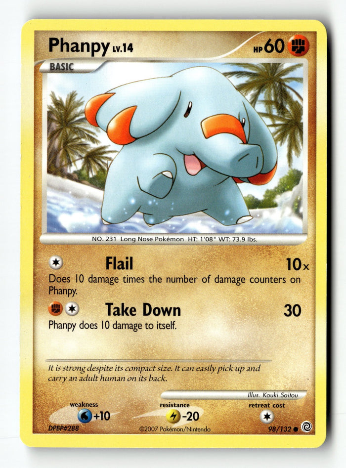 Pokemon Card Phanpy Normal LP Secret Wonders 98/132