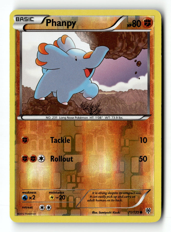 Pokemon Card Phanpy Reverse Holo LP Plasma Storm 71/135