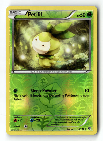 Pokemon Card Petilil Reverse Holo LP Boundaries Crossed 16/149