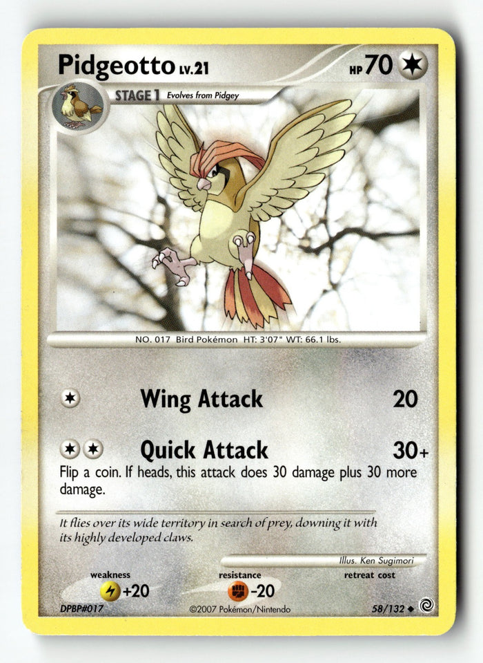 Pokemon Card Pidgeotto Normal LP Secret Wonders 58/132