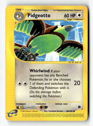 Pokemon Card Pidgeotto Normal LP Expedition 88/165