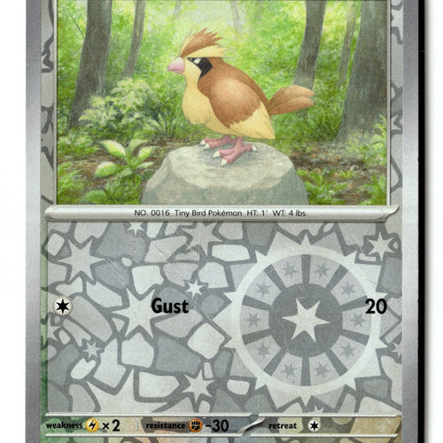 Pokemon Card Pidgey Reverse Holo LP SV03: Obsidian Flames 162/197