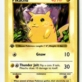 Pokemon Card Pikachu 1st Edition LP Base Set Shadowless 58/102