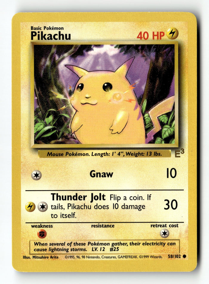 Pokemon Card Pikachu - E3 Stamped Normal LP 58/102