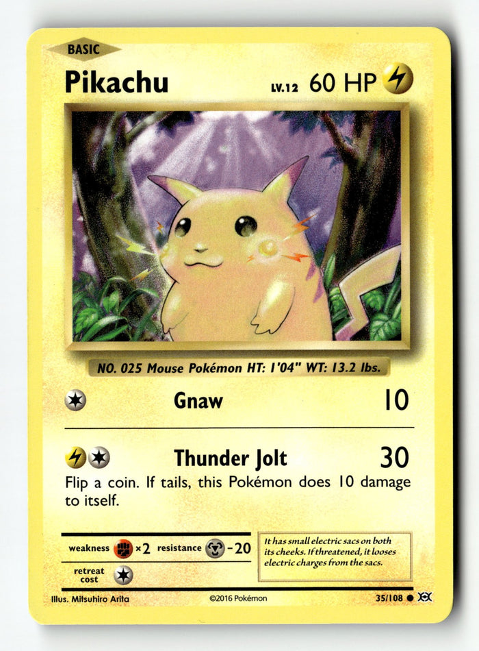 Pokemon Card Pikachu Normal LP XY - Evolutions 35/108