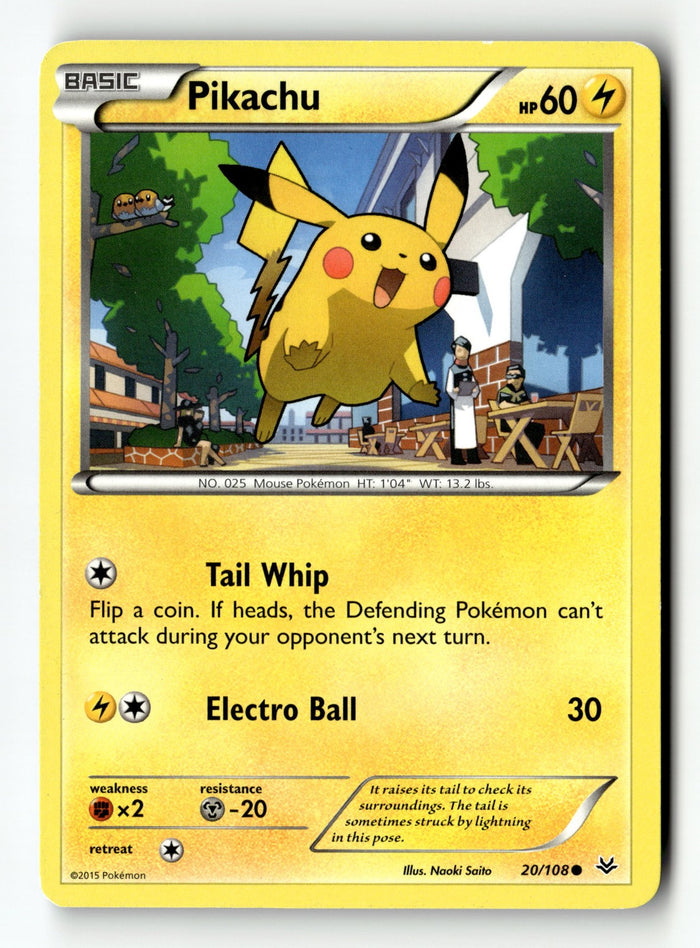 Pokemon Card Pikachu Normal LP XY - Roaring Skies 20/108