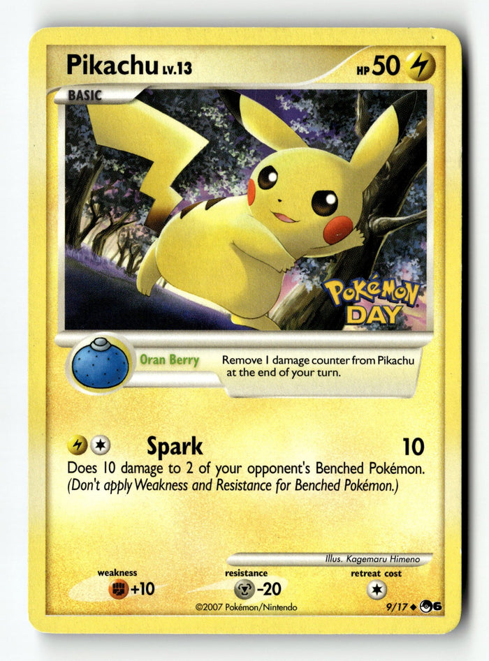 Pokemon Card Pikachu (Pokemon Day Stamped) Normal LP POP Series 6 009/017